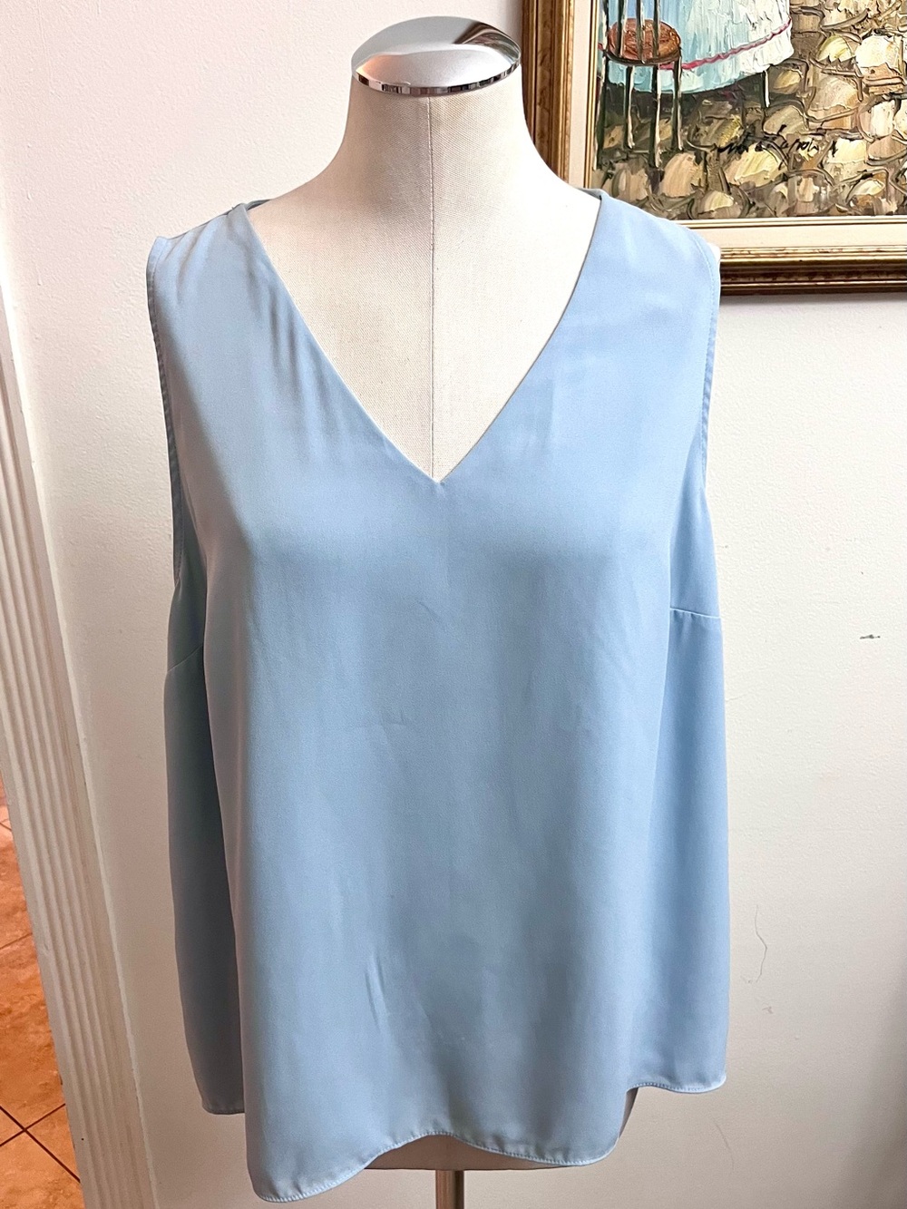 Nine West Light Blue V-Neck Sleeveless Camisole